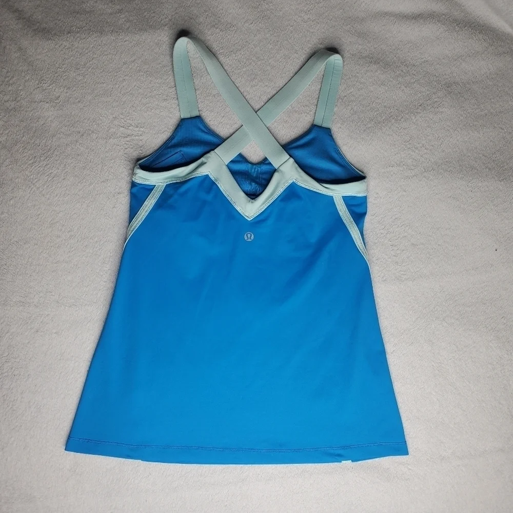 Lululemon Y2K Run Mile A Minute Blue Criss Cross Racerback Luxtreme Tank Top